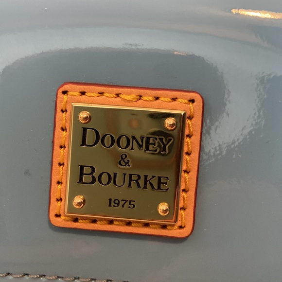 Dooney & Bourke Handbag Patent Leather Hobo Shoulder Denim Blue - Picture 12 of 16